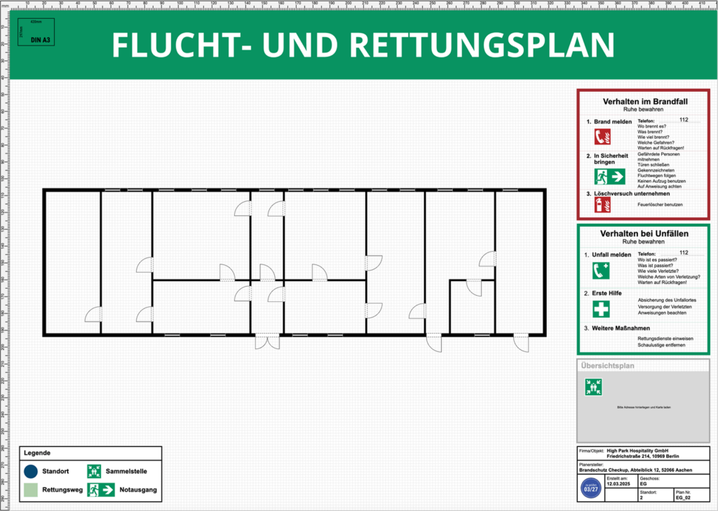 Flucht- und Rettungsplan - Grundriss